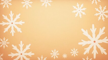 texture of natural brown kraft paper with a slightly rough surface, adorned with printed snowflake patterns in white or red