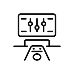 Black line icon for control
