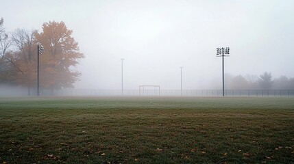 Explore the tranquil beauty of a foggy morning game amidst a misty field