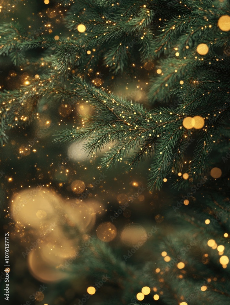 Canvas Prints Christmas Tree Close Up