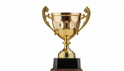First place gold trophy cup isolated on white background.ai generated