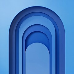 Fototapeta premium Serene Blue Gradient Geometric Abstract Illustration for Modern Professional Design