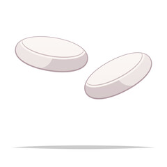 White pills vector isolated illustration