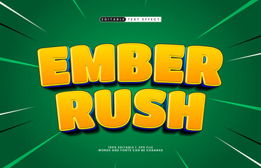 ember rush editable text effect with a game and joyful text style