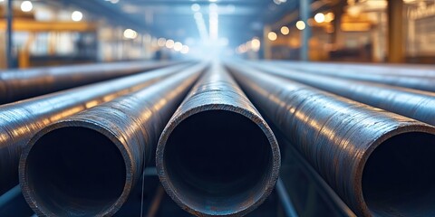 Visualization in the industrial sector showcasing steel pipes prominently highlights their significance and utility in various applications within this field.