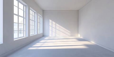 A simple and uncluttered area for taking selfies is presented in an unoccupied room, emphasizing minimalism and openness in the space utilized for self portraits.