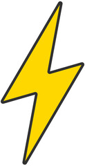 yellow electricity sign or lightning without background