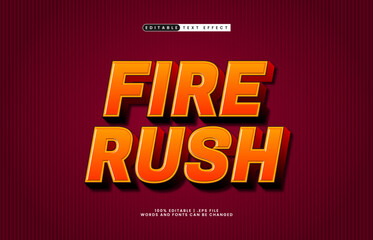 fire rush editable text effect with a happy and kids text style