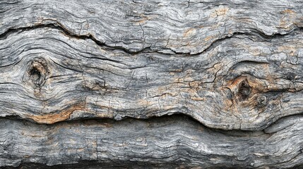 Obraz premium A close-up view of textured wood, featuring intricate patterns and natural imperfections, showcasing the beauty of nature's designs.