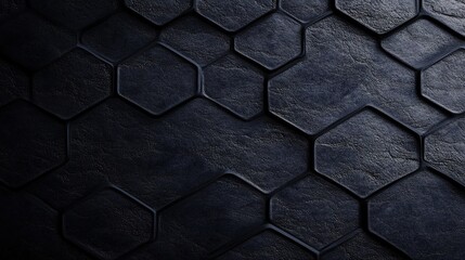 Dark Hexagonal Texture with Subtle Shadowing, Perfect for Backgrounds in Creative Projects, Digital Arts, or Graphic Designs Focusing on Modern Aesthetics