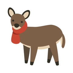 Winter Animal Vector Illustration - Deer 02