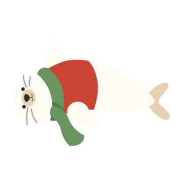 Winter Animal Vector Illustration - Seals 02