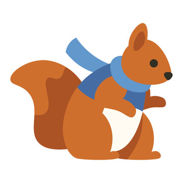 Winter Animal Vector Illustration - Squirrel