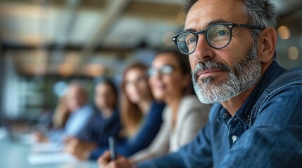 Attentive Man in a Meeting