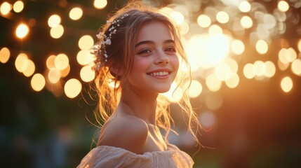 Fototapeta premium Woman with flower in hair