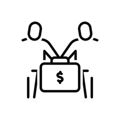 Black line icon for corrupt