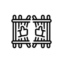 Black line icon for anti corruption