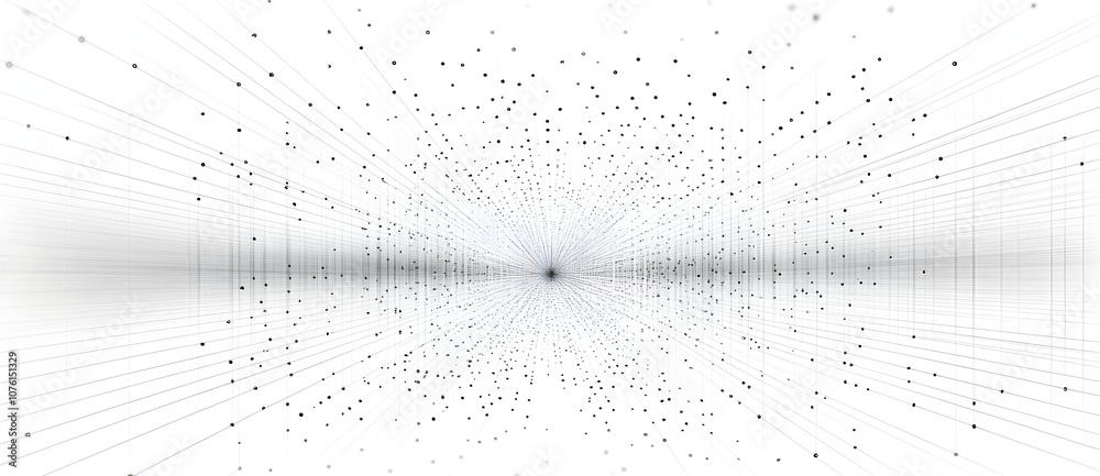 Poster abstract digital tunnel: a mesmerizing abstract image of a digital tunnel composed of countless part