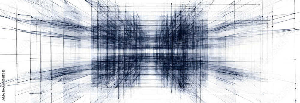 Poster abstract digital structure: exploring the depths of a digital realm, this image showcases an intrica