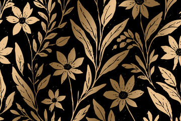Luxurious golden botanical background. Printable wallpapers, covers, wall art, greeting card, wedding cards, invitations.