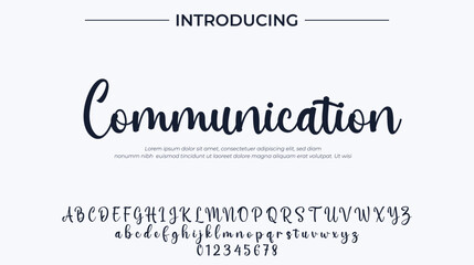 Communication Font Stylish brush painted an uppercase vector letters, alphabet, typeface