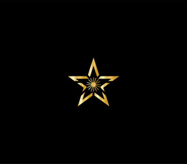 Star Logo Designs Vector Template with Black Background