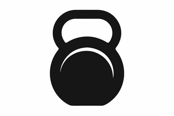 Kettlebell Silhouette Vector, Kettlebell vector icon, Strength training equipment