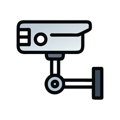 Surveillance CCTV camera vector icon, Colorful vector icon of a CCTV security camera, representing surveillance, monitoring, and safety in modern design.
