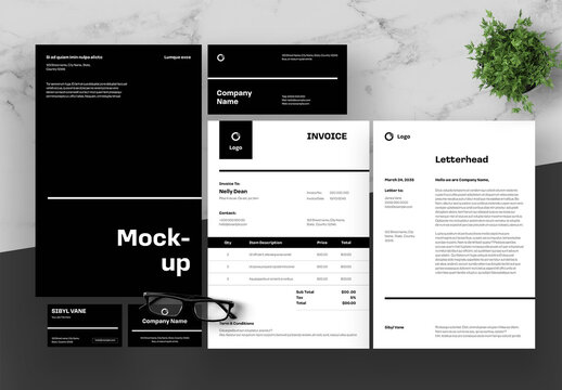Black And White Stationery