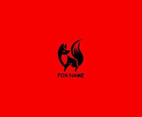 Sleek and fiery fox logo on a bold red background—perfect for modern branding, startups, or animal-themed businesses. Simple, clean, and memorable design.