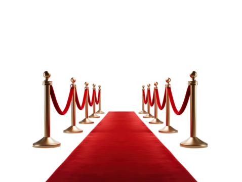 Red carpet isolated on transparent background