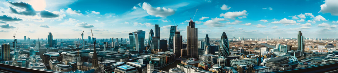 Obraz premium Panoramic photograph of the London skyline