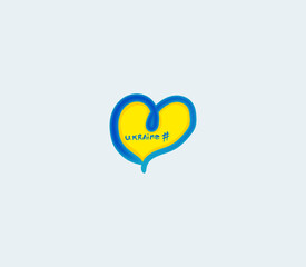 Ukraine flag heart for your design.
