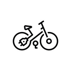 Black line icon for electric bike