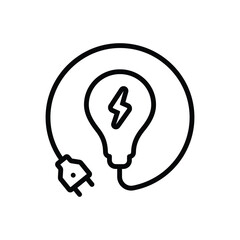 Black line icon for electricity