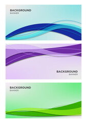Fototapeta premium Gradient background for banners with variations of blue, purple and green waves