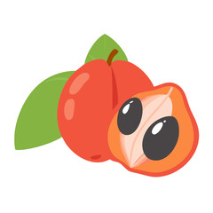 ackee icon, fruits vector icon - simple vector illustration of a ackee, in a simple and clean style, suitable for food and health themes. fruits flat illustration.