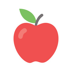 apple icon, fruits vector icon - simple vector illustration of a apple, in a simple and clean style, suitable for food and health themes. fruits flat illustration.