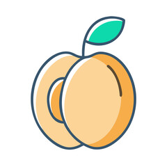apricot icon, fruits vector icon - simple vector illustration of a apricot, in a simple and clean style, suitable for food and health themes. fruits flat illustration.