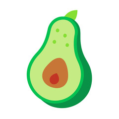 avocado icon, fruits vector icon - simple vector illustration of a avocado, in a simple and clean style, suitable for food and health themes. fruits flat illustration.