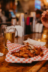 Beer & Wings at the Bar