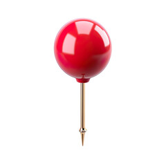 Red Push Pin isolated on transparent background