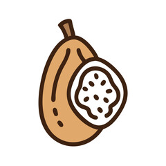 baobab fruit icon, fruits vector icon - simple vector illustration of a baobab fruit, in a simple and clean style, suitable for food and health themes. fruits flat illustration.