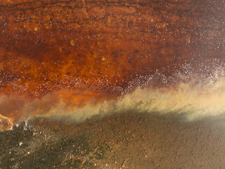 color and textures of Rio Tinto from aerial view