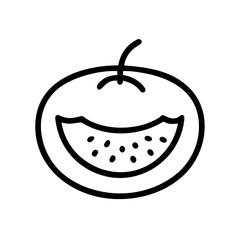 cantaloupe icon, fruits vector icon - simple vector illustration of a cantaloupe, in a simple and clean style, suitable for food and health themes. fruits flat illustration.