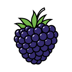 blackberries icon, fruits vector icon - simple vector illustration of a blackberries, in a simple and clean style, suitable for food and health themes. fruits flat illustration.