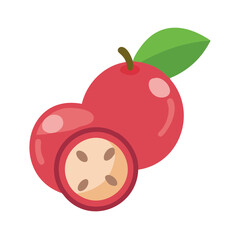 camu camu icon, fruits vector icon - simple vector illustration of a camu camu, in a simple and clean style, suitable for food and health themes. fruits flat illustration.