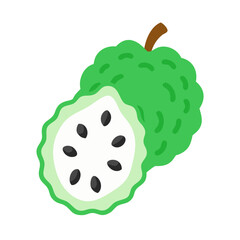 cherimoya icon, fruits vector icon - simple vector illustration of a cherimoya, in a simple and clean style, suitable for food and health themes. fruits flat illustration.