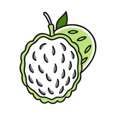 cherimoya icon, fruits vector icon - simple vector illustration of a cherimoya, in a simple and clean style, suitable for food and health themes. fruits flat illustration.