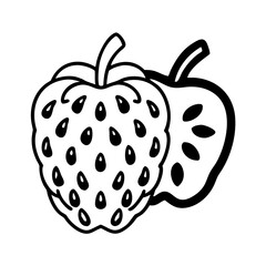 cherimoya icon, fruits vector icon - simple vector illustration of a cherimoya, in a simple and clean style, suitable for food and health themes. fruits flat illustration.